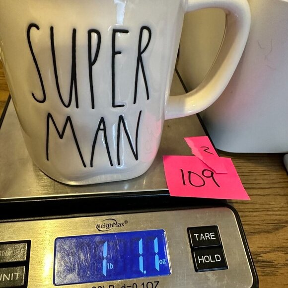Rae Dunn Super Man Mug Large Coffee Cup Ceramic Magenta LL Farmhouse Gift 20oz - Picture 7 of 7